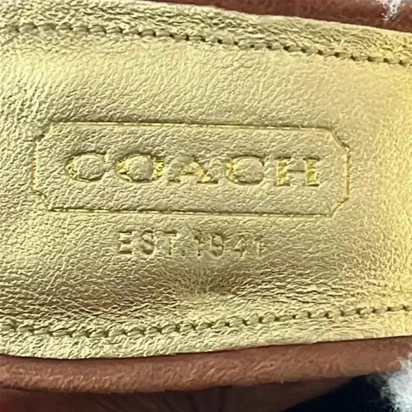 Coach Sherpa Lined Heeled Brown Studded Mules Sandal Size 6 - Picture 8 of 9